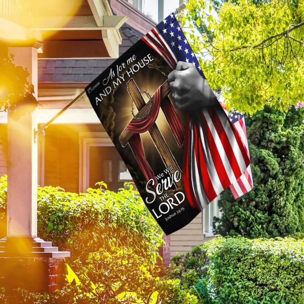 Jesus Christian Flag We Will Serve The Lord