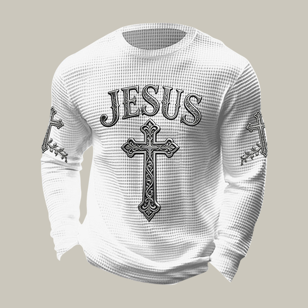 Jesus Cross Graphic Long Sleeve Shirt God Is Good Clothing Present For Husband