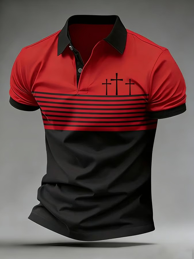 Jesus Cross Polo Shirt Two Tone Christian Faith USA Apparel Best Gift For Faith Believers Ideas