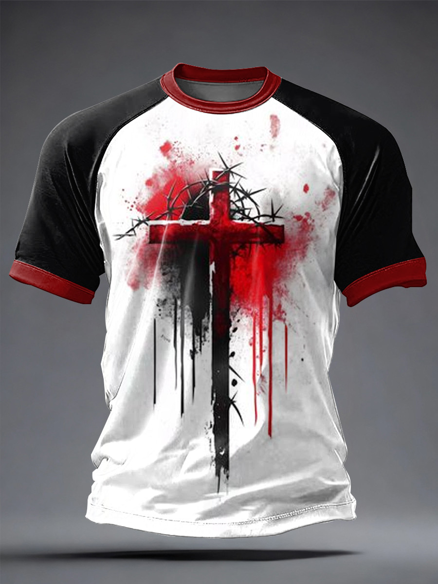 Jesus Cross T-Shirt Crown Of Thorns Christian Clothing Christian Gift For Him