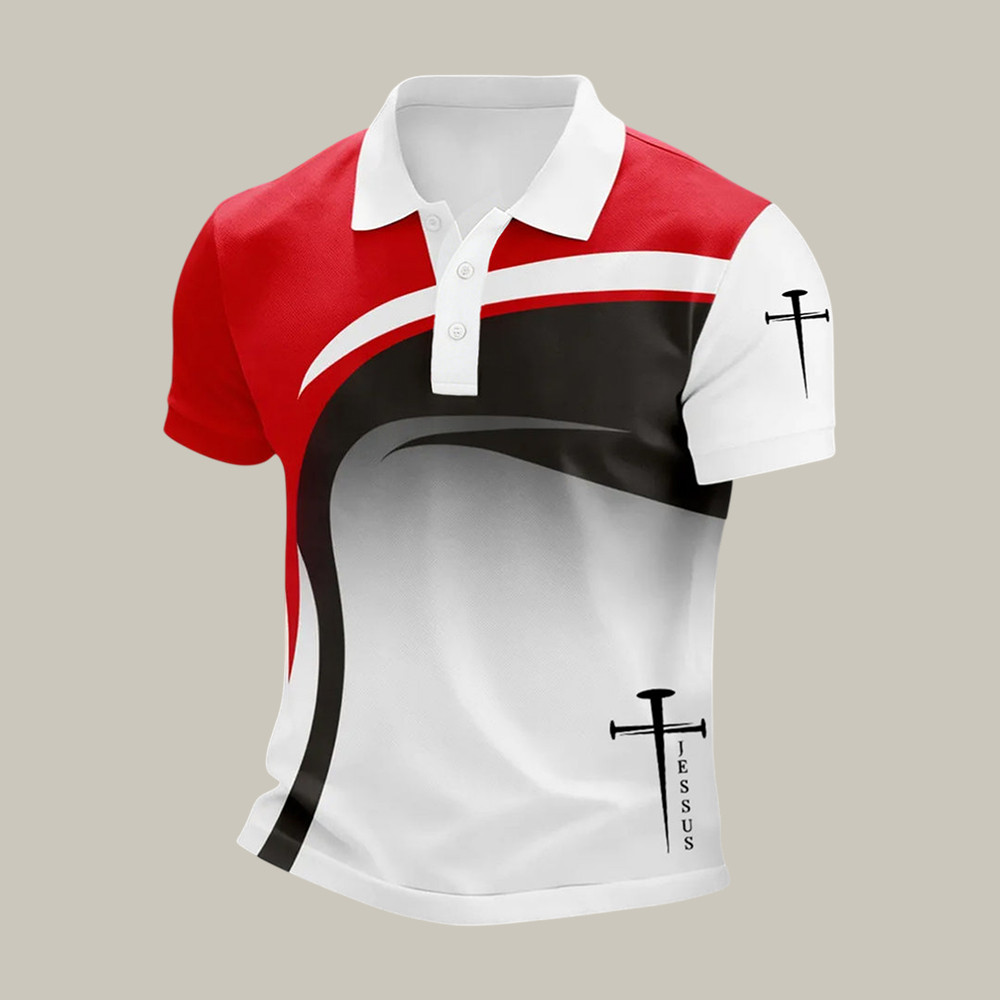 Jesus Faith Cross Design Polo Shirt Faith Based Clothing Best Present For Husband