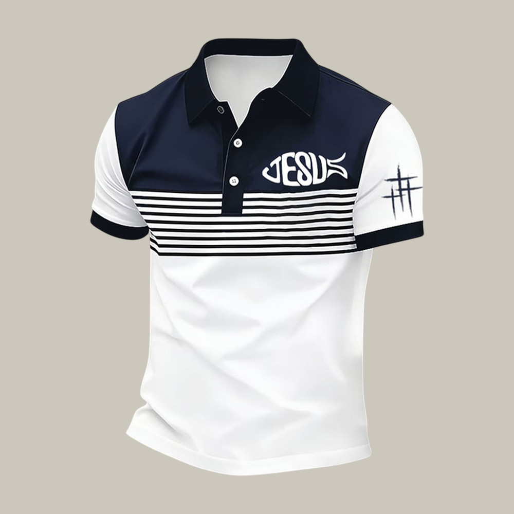 Jesus Faith Cross Polo Shirt God Is Good Shirt Christian Gift For Father's Day