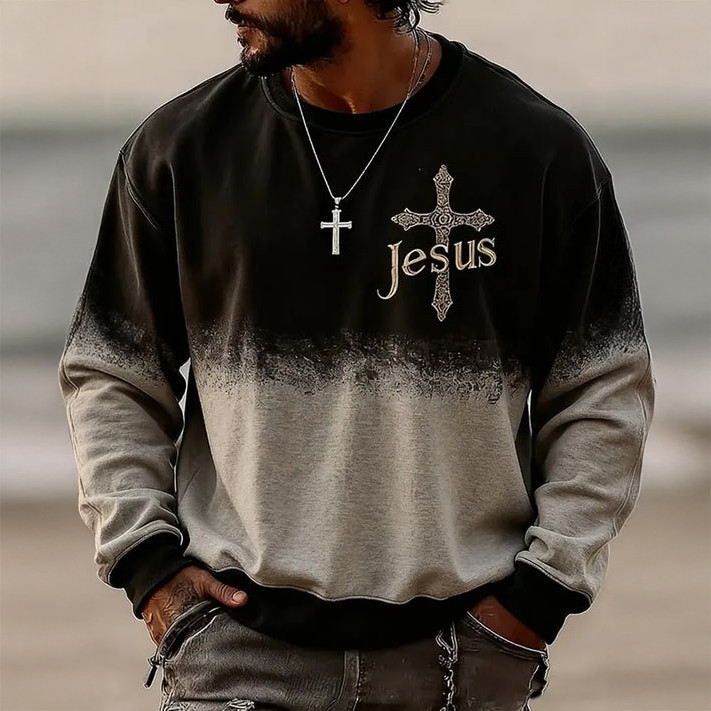 Jesus Faith Cross Sweatshirt Faith Over Fear Apparel Unique Gift For Him