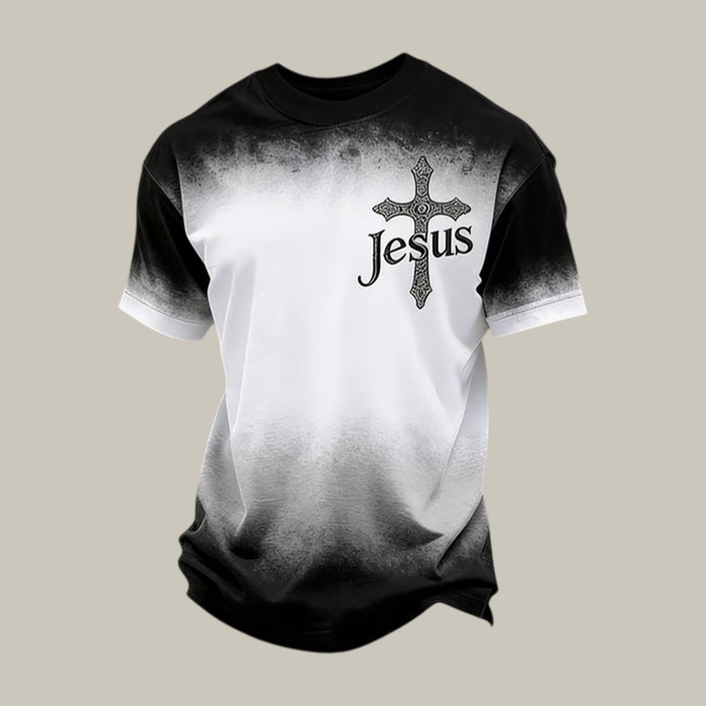 Jesus Faith Cross T-Shirt Faith Based Clothes Good Christian Gift For Father's Day