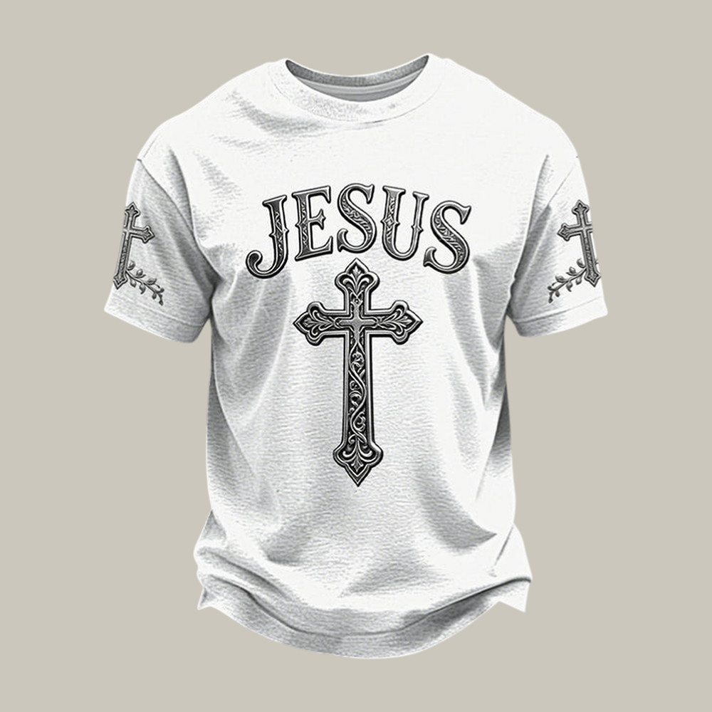 Jesus Faith Cross T-Shirt Faith In Jesus Clothes Present Idea For Father's Day