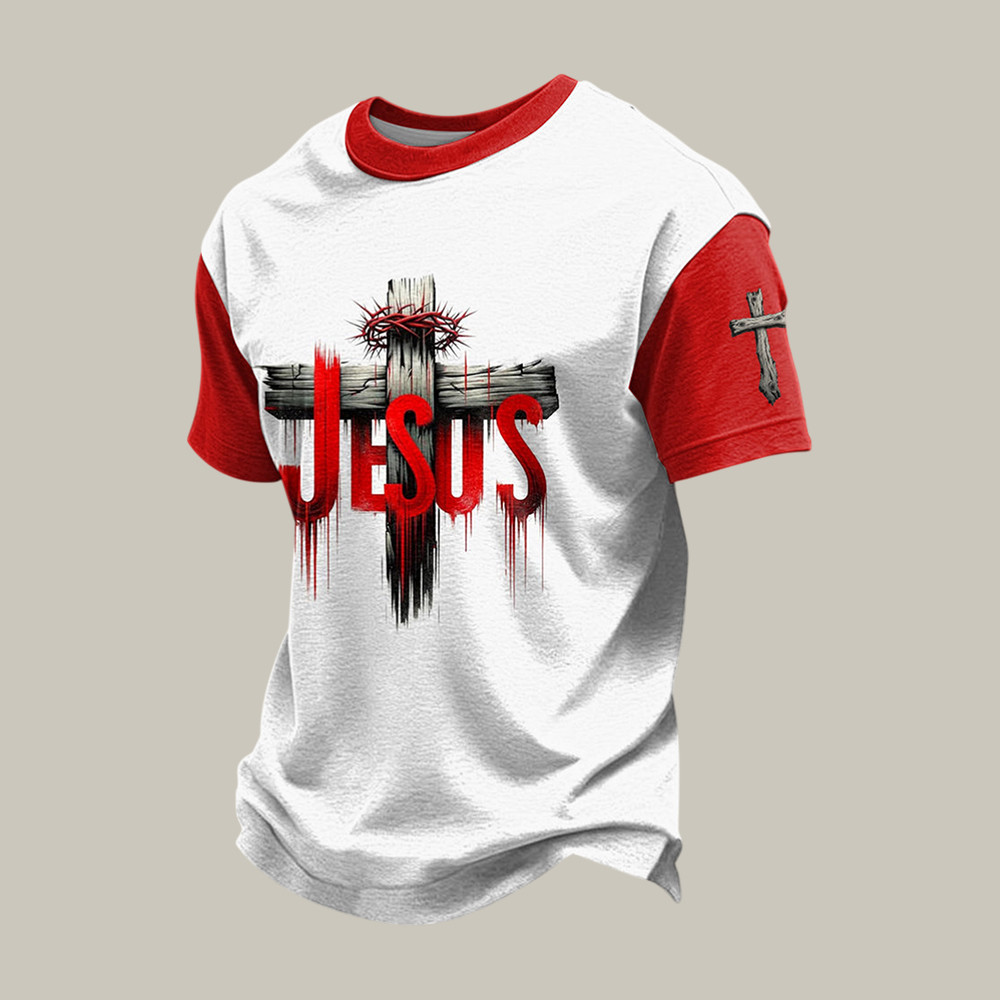 Jesus Faith Cross T-Shirt Faith In Jesus Clothing Christian Themed Gift For Husband