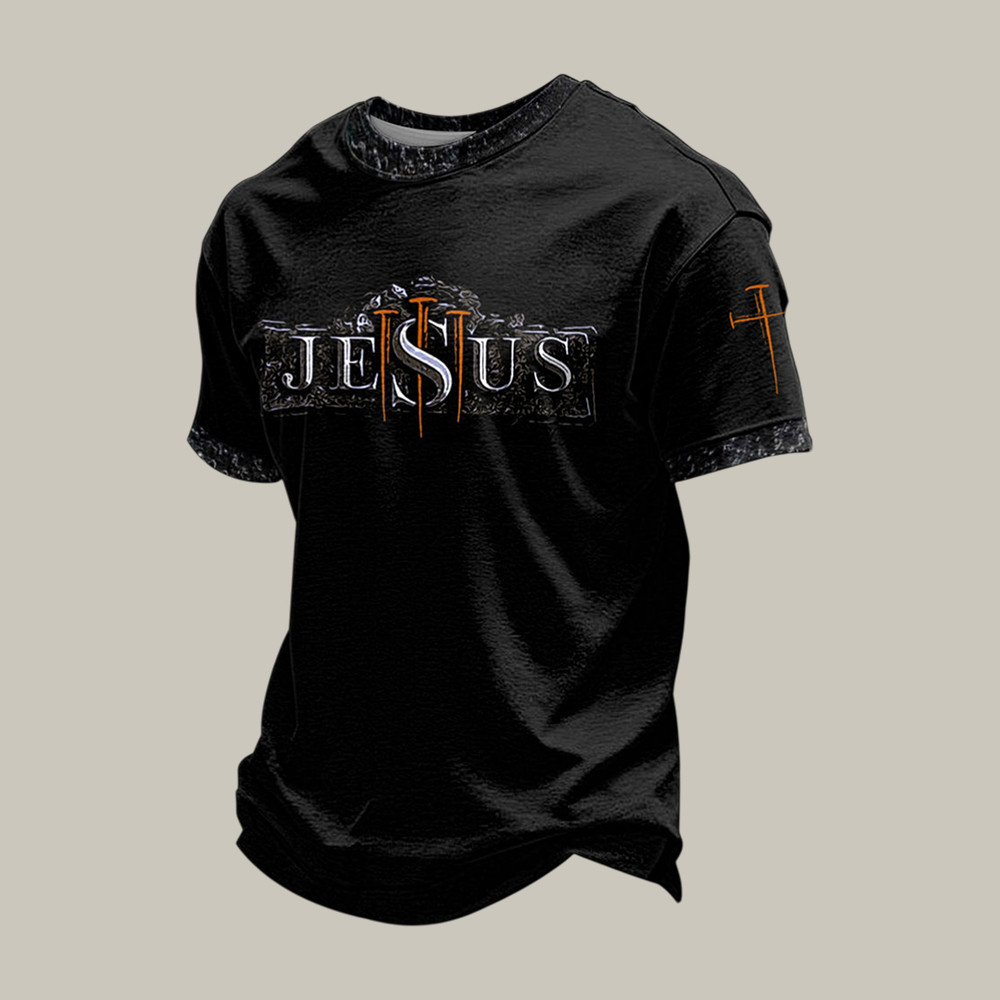 Jesus Faith Graphic T-Shirt Faith In Jesus Clothes Christian Present For Dad Birthday