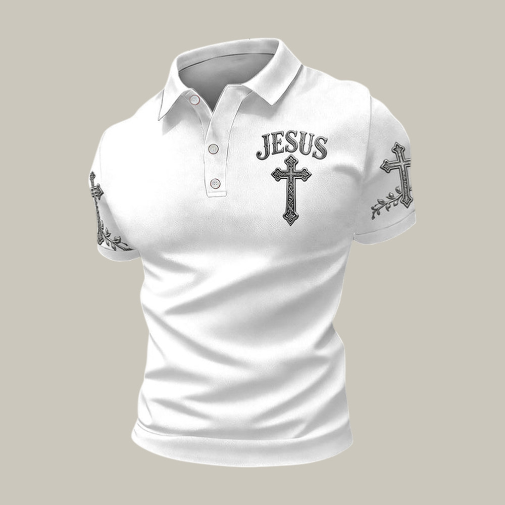 Jesus Faith Polo Shirt Faith Based Clothes Cool Present For Father's Day