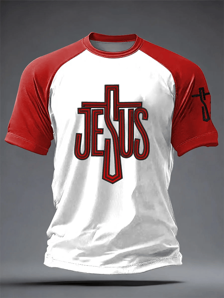 Jesus Faith Printed Casual Short Sleeves T-Shirt Jesus Merch Gift For Fathers