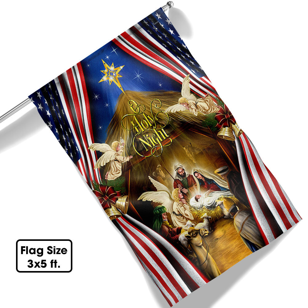 Jesus Family O Holy Night Jesus Christmas Flag