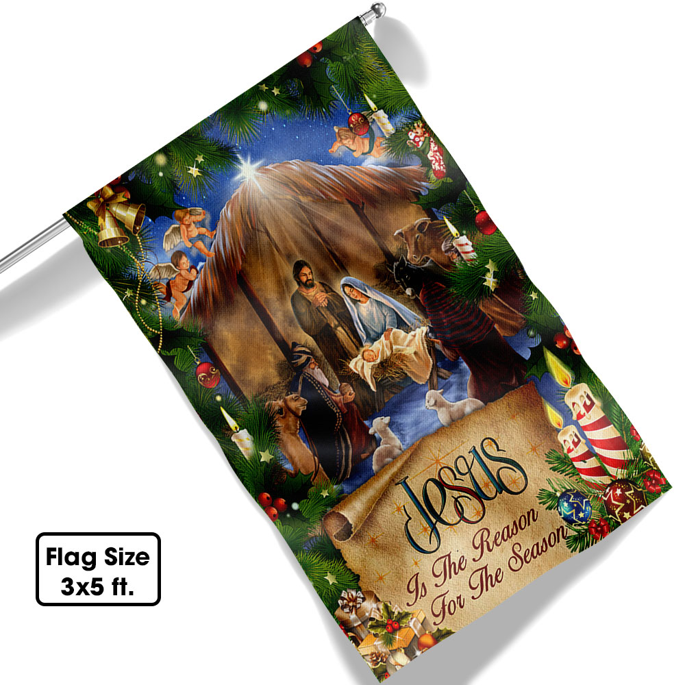 Jesus Flag Jesus Is The Reason For The Season Christmas Flag