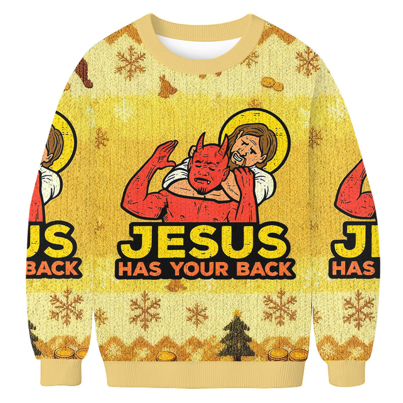 Jesus Has Your Back Christmas Ugly Sweater Holiday Apparel Christmas Gifts For Husband