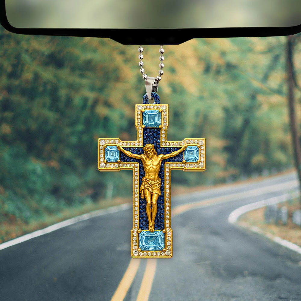 Jesus In The Cross Car Ornament Cool Car Decorations Presents For Christians
