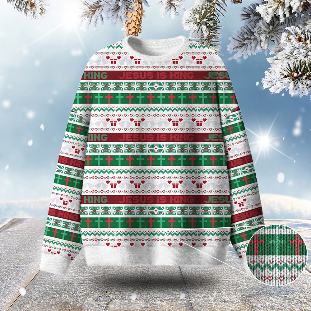 Jesus Is King Christmas Ugly Sweater Holiday Clothing Christmas Gifts For Mother
