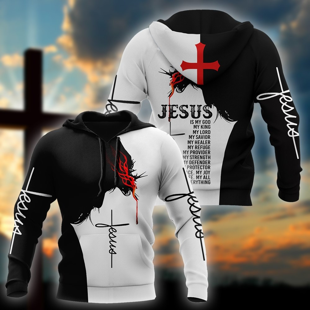 Jesus Is My God My King My Lord Easter Hoodie Christian Faith Fan Apparel Best Gift For Jesus Believers