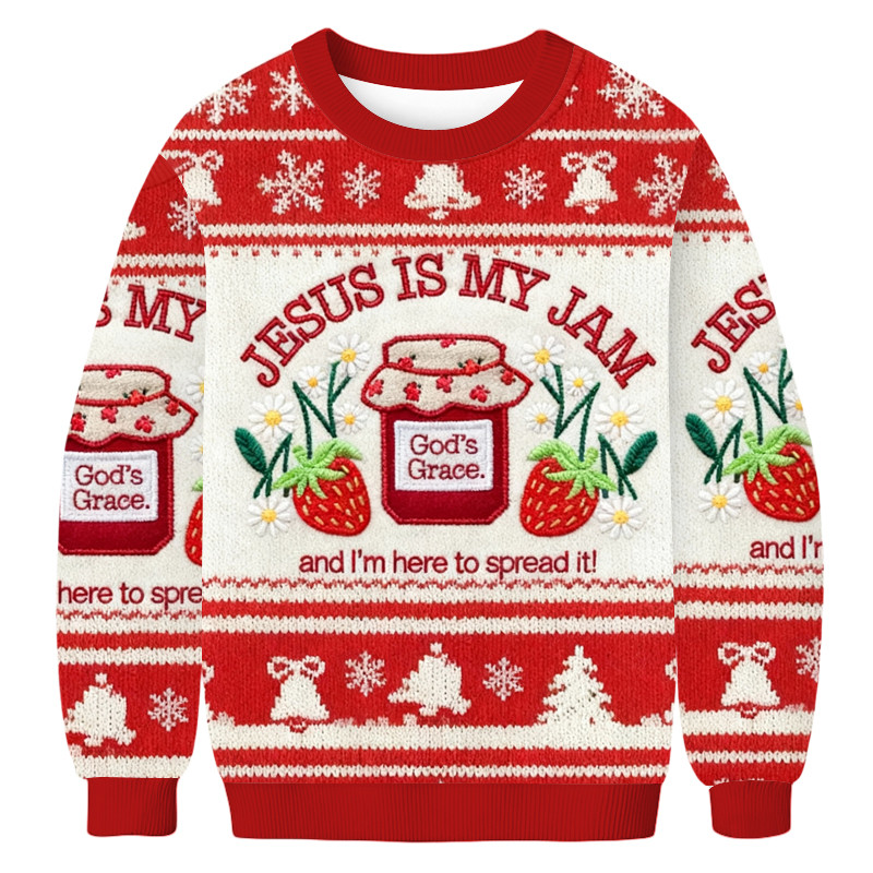 Jesus Is My Jam And I'm Here To Spread It Christmas Ugly Sweater Winter Apparel Best Xmas Gifts