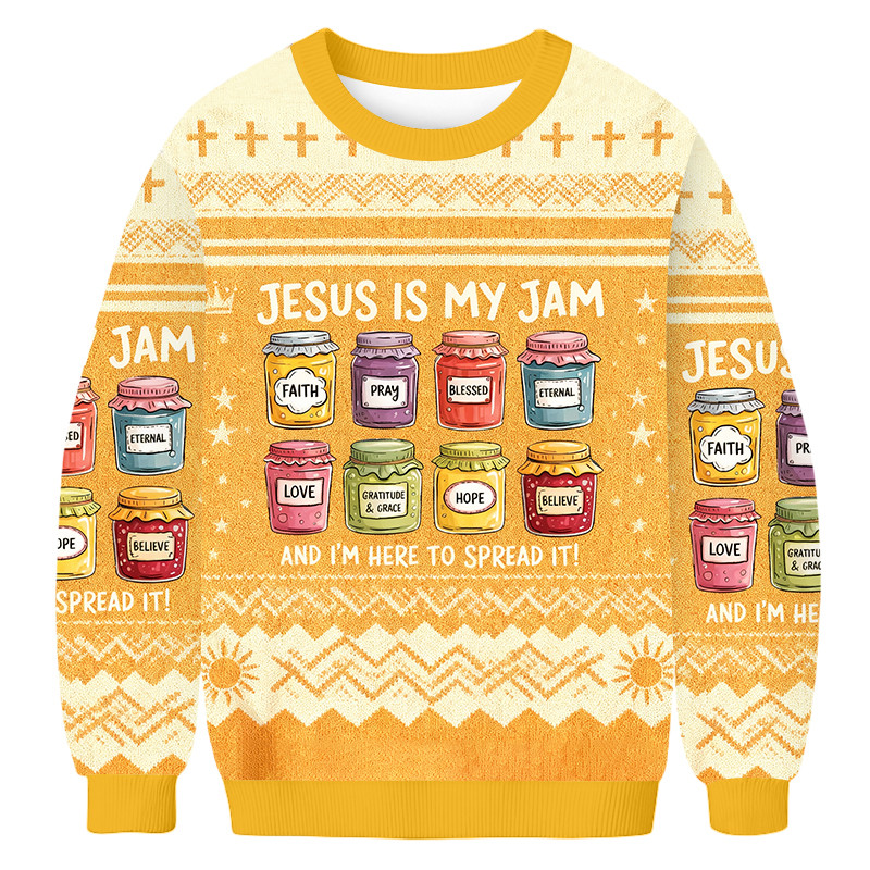Jesus Is My Jam I'm Here To Spread It Ugly Sweater Christian Clothing Best Gifts For Christians
