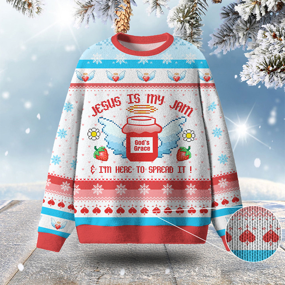 Jesus Is My Jam Ugly Christmas Sweater Winter Clothing Christmas Gifts For Christians