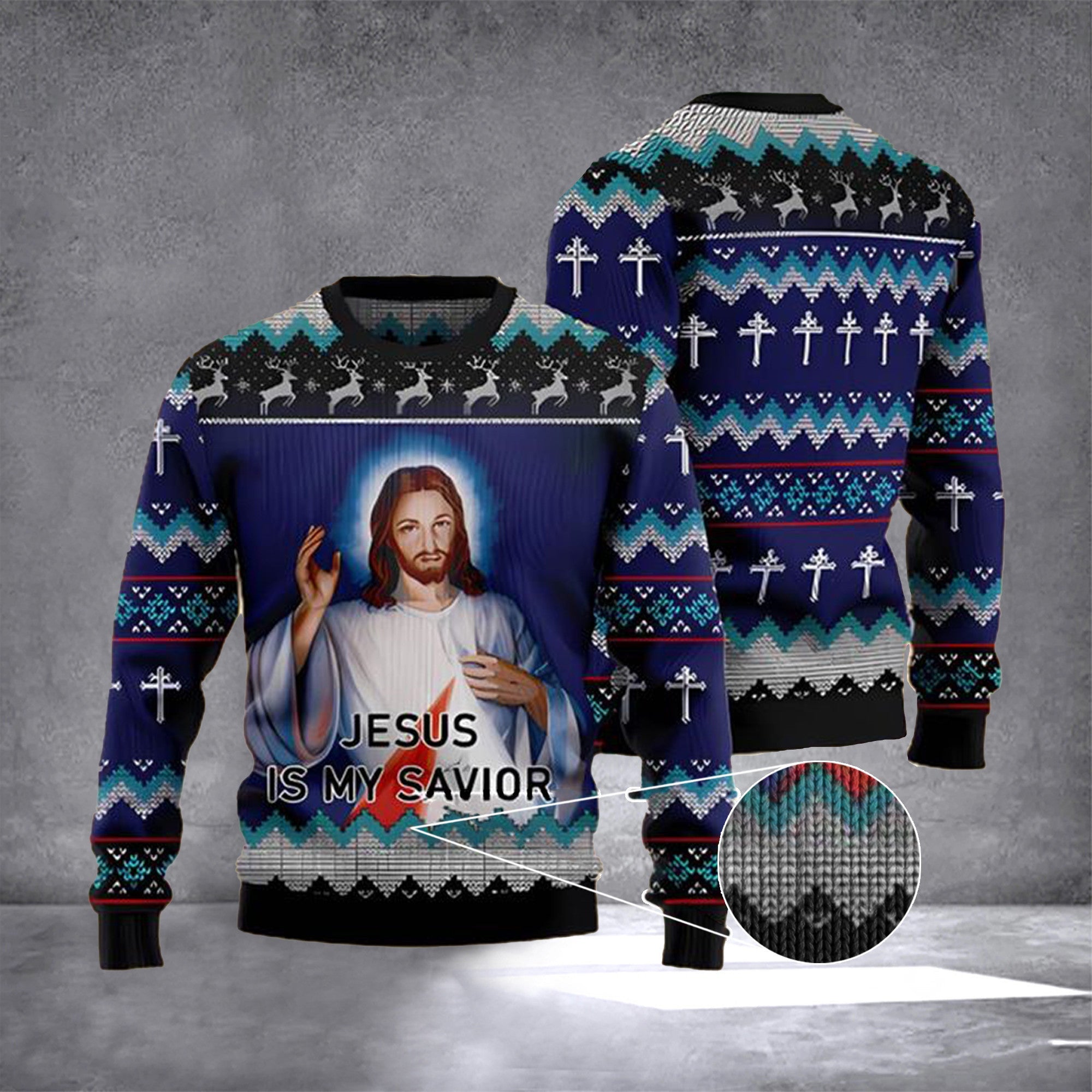 Jesus Is My Savior Ugly Christmas Sweater Christian Christmas Sweater Best Gifts For 2024 Jesus Is My Savior Ugly Christmas Sweater Christian Christmas Sweater Best Gifts For 2024