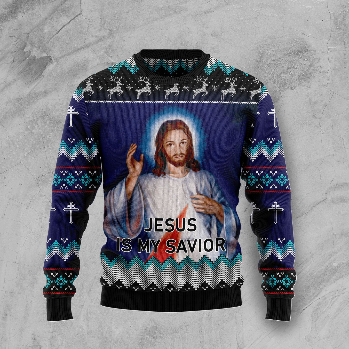 Jesus Is My Savior Ugly Christmas Sweater Christian Themed Religious Christmas Gifts