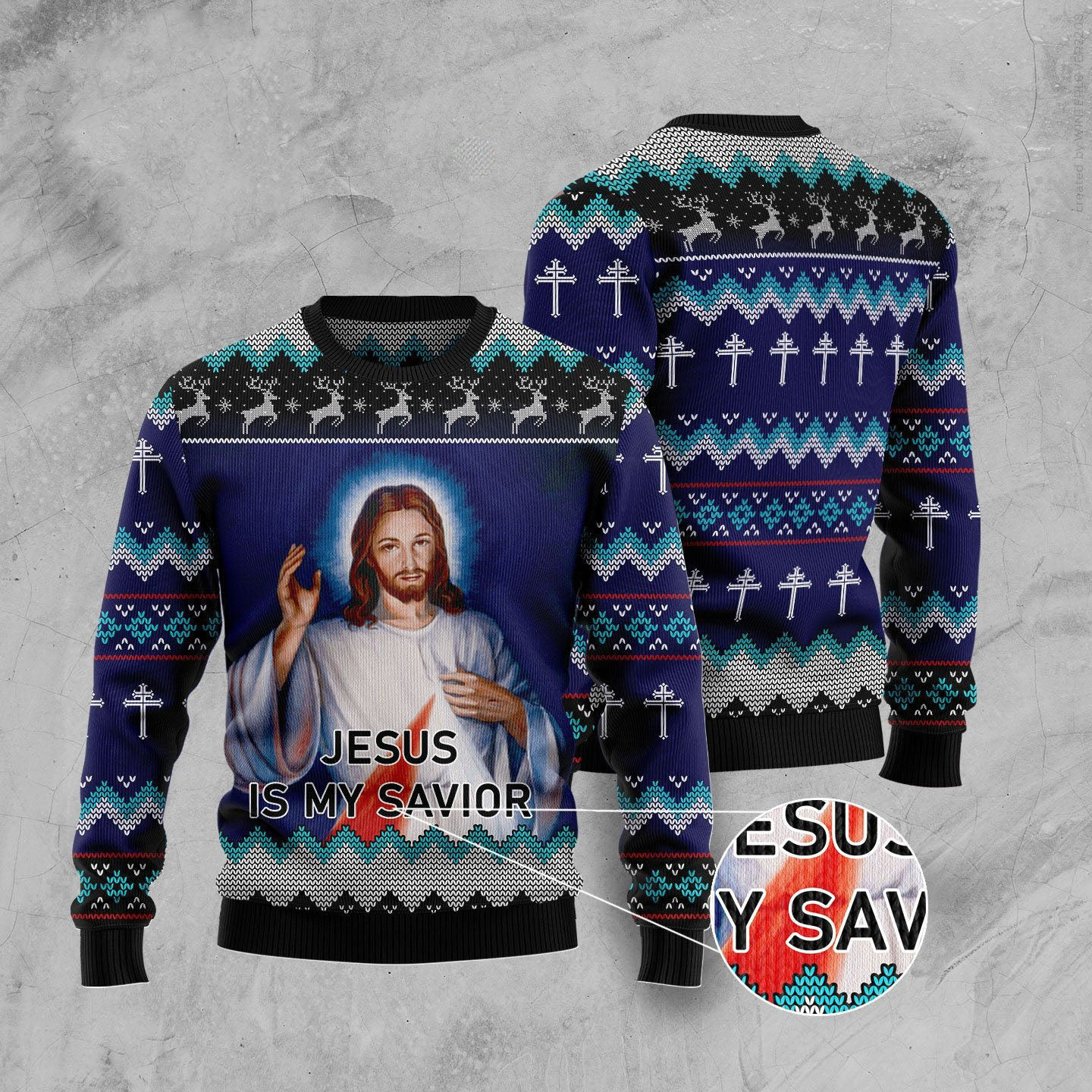Jesus Is My Savior Ugly Christmas Sweater Holiday Apparel Jesus Christmas Gifts