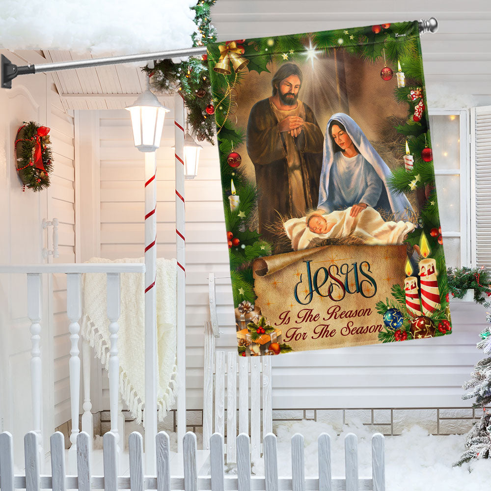 Jesus Is The Reason Christmas Flag Faithful Holiday Gift Decor