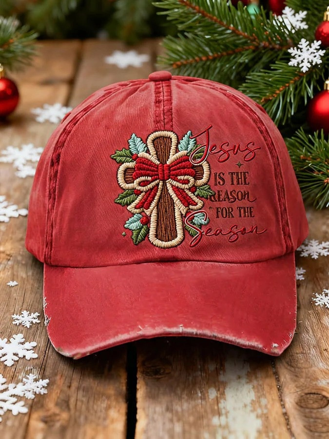 Jesus Is The Reason For The Season Baseball Hat Christmas Christian Apparel Gift For Friends