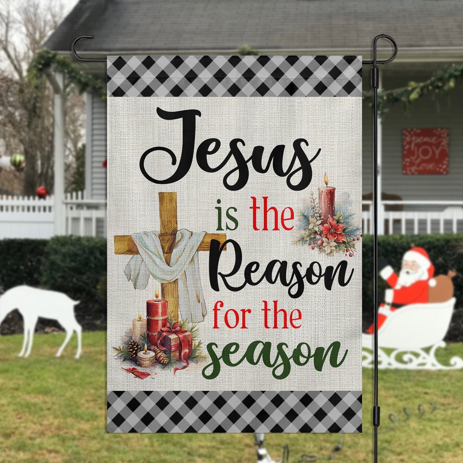 Jesus Is The Reason For The Season Christmas Garden Flag Xmas Decor Christian Gifts