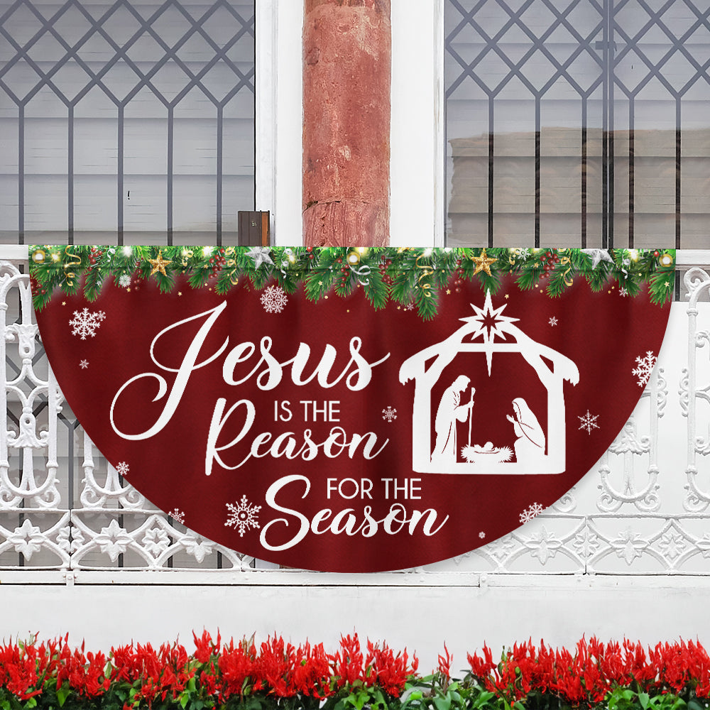 Jesus Is The Reason For The Season Christmas Non Pleated Fan Flag