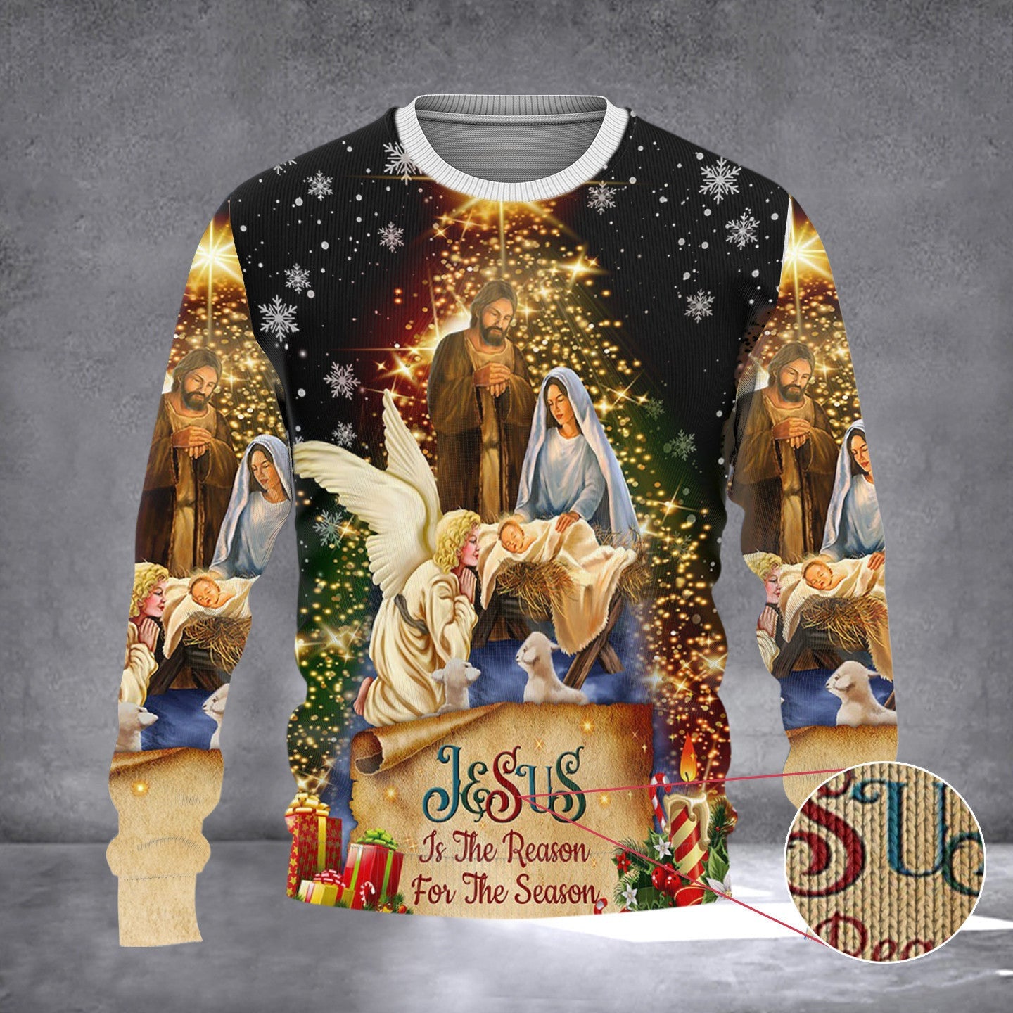 Jesus Is The Reason For The Season Christmas Sweater Birth Of Jesus Christ Ugly Xmas Sweater