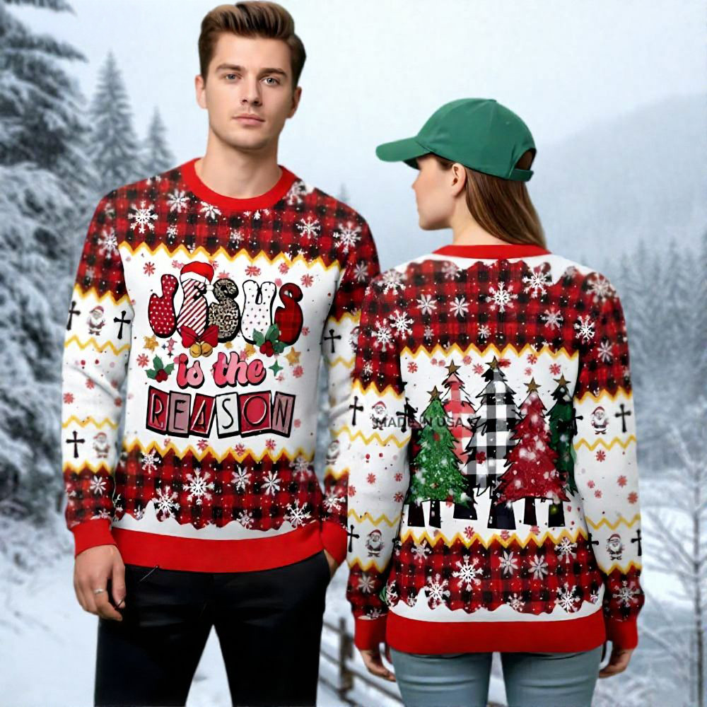 Jesus Is The Reason Ugly Christmas Sweater Holiday Apparel Christmas Gifts For Her
