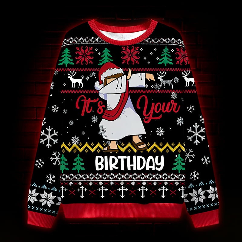 Jesus It's Your Birthday Ugly Christmas Sweater Funny Jesus Xmas Oufit Gifts For Catholic