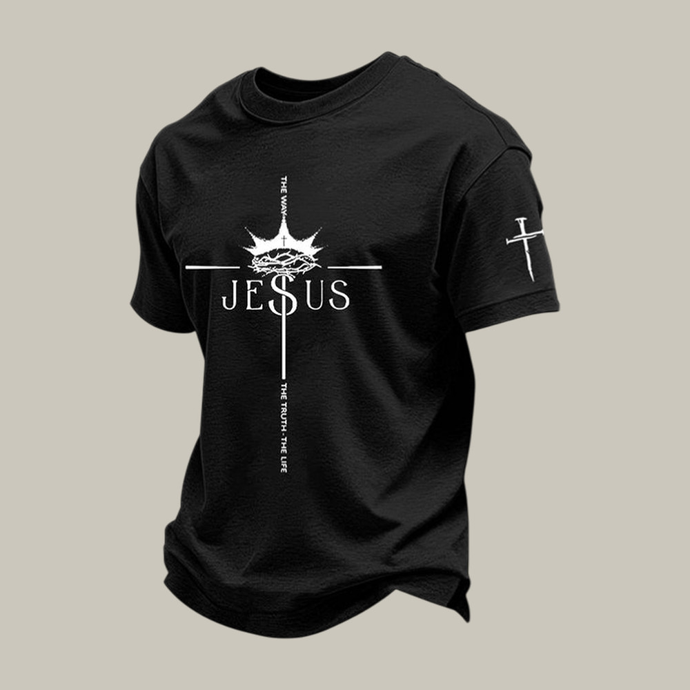 Jesus John The Way The Truth The Life Cross T-Shirt God Is Good Clothes Christian Gift For Him