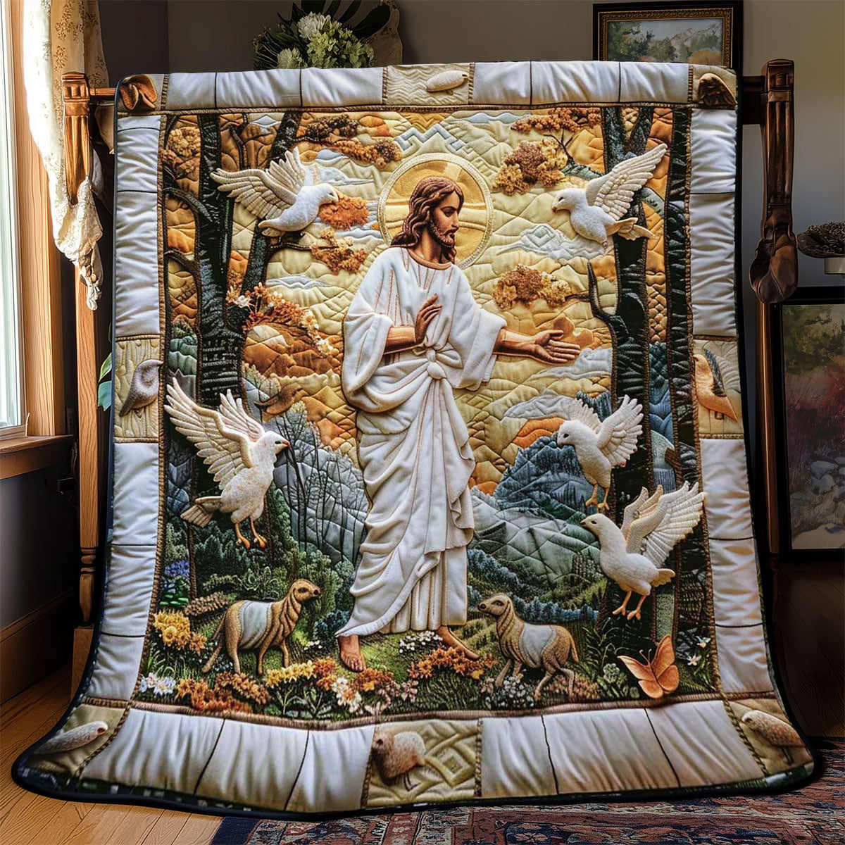 Jesus Light In The Darkness Quilt Blanket Christmas Throw Blanket Jesus Gifts For Christmas