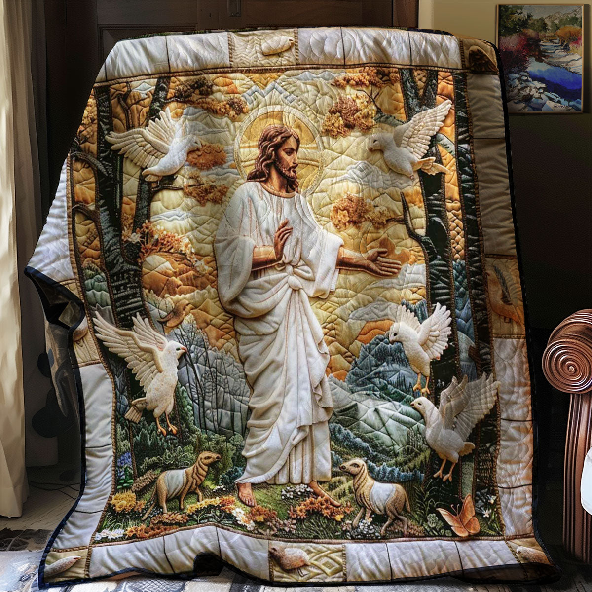Jesus Light In The Darkness Quilt Blanket Christmas Throw Blanket Jesus Gifts For Christmas