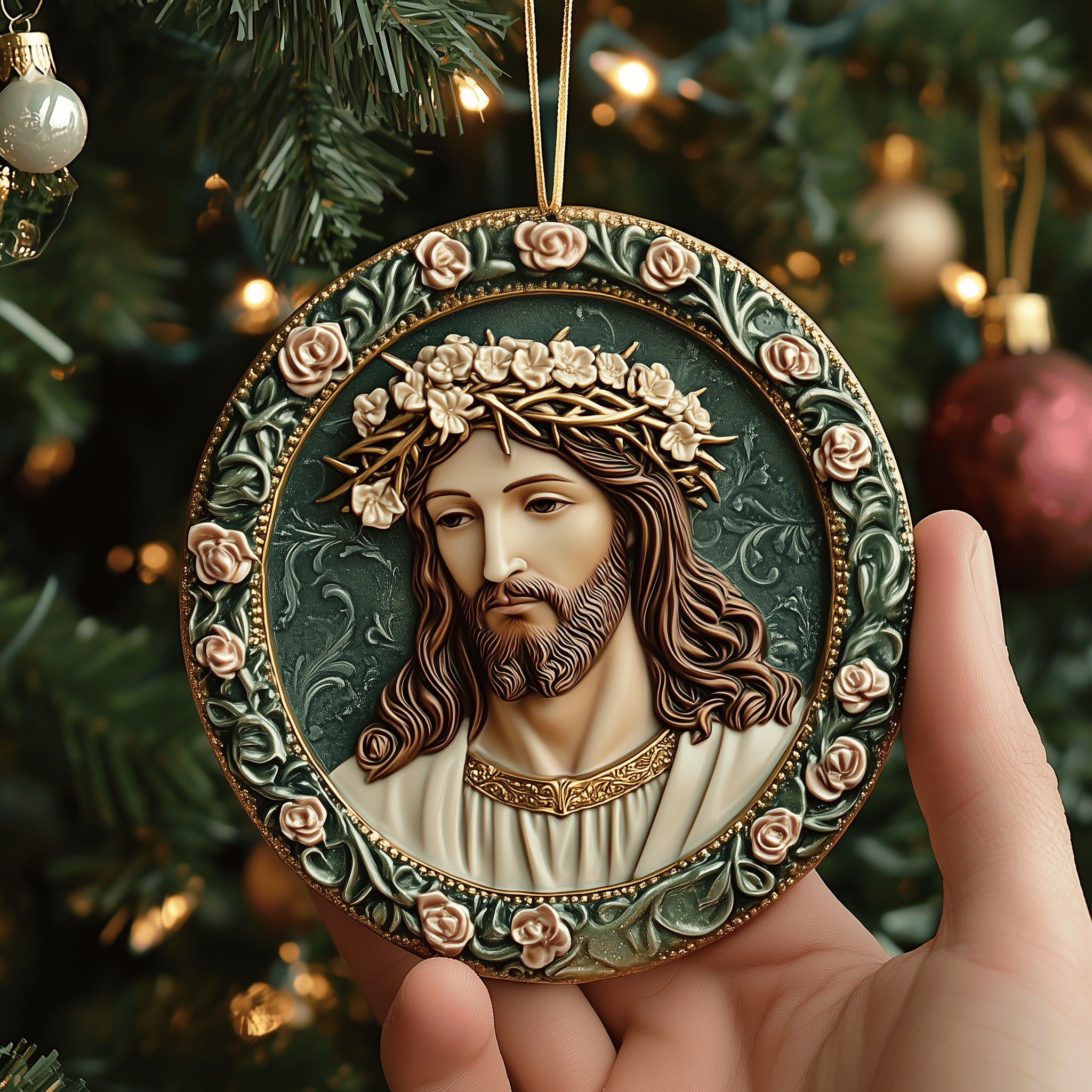 Jesus Mica Ornament Add a Sophisticated Touch to Your Tree with Ornaments