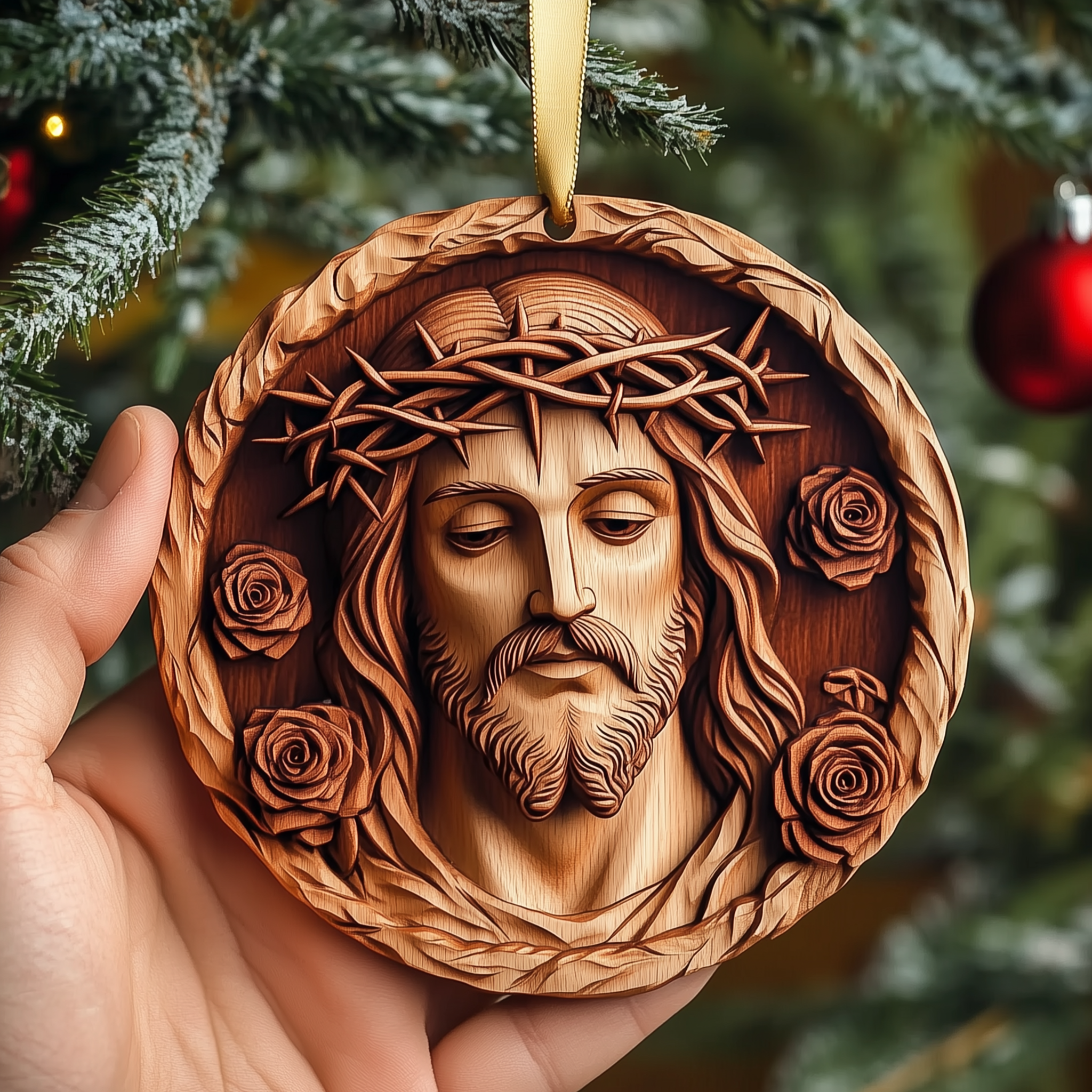 Jesus Mica Ornament Divine Faith Christmas Ornament Beautiful Religious Christian Gift Idea