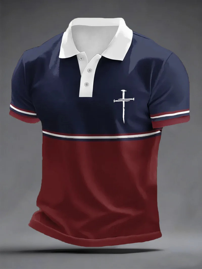 Jesus Nail Cross Polo Shirt Christian Faith Apparel Religious Clothing Best Easter Gift For Believers