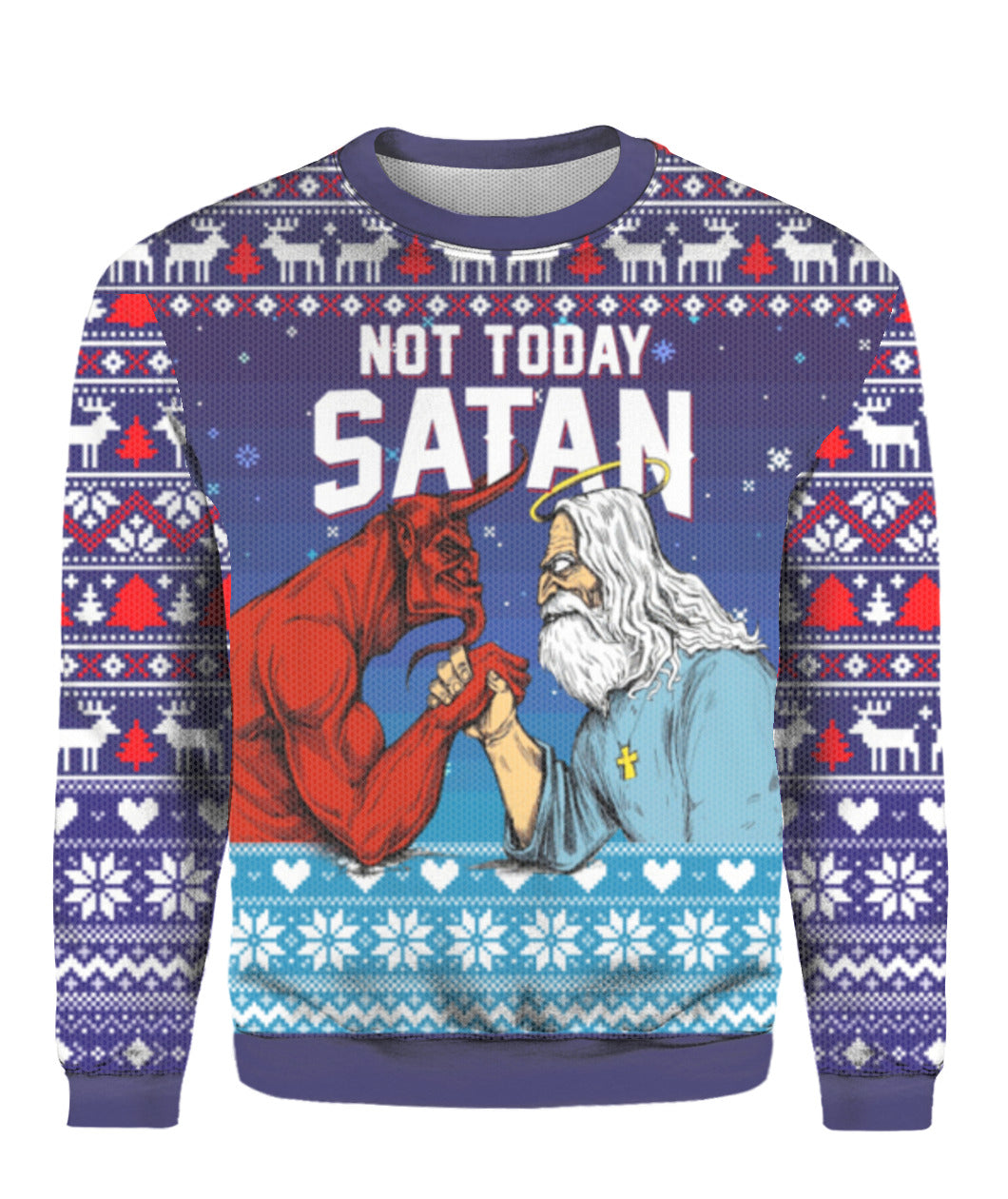 Jesus Not Today Satan Ugly Christmas Sweater Funny Jesus Xmas Christians Gifts For Her