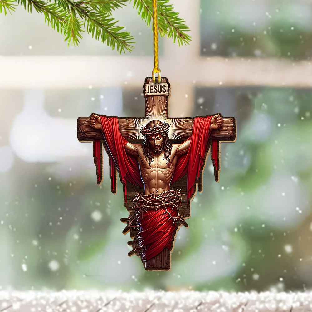 Jesus On The Cross Ornament Christian Hanging Decor Gifts For Jesus Lovers