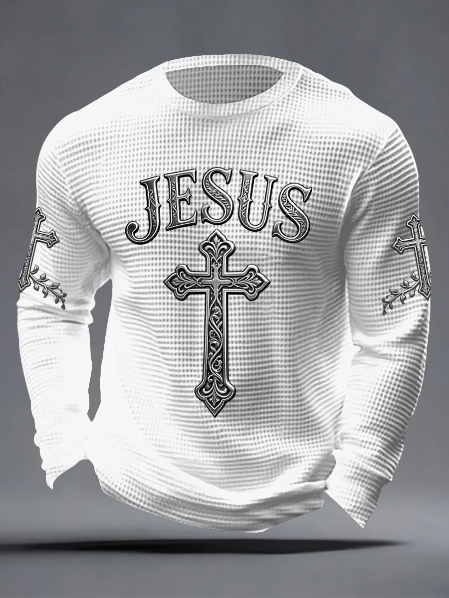 Jesus Ornate Cross Long Sleeve Shirt Christian Faith Believer Apparel Best Gift For Believers