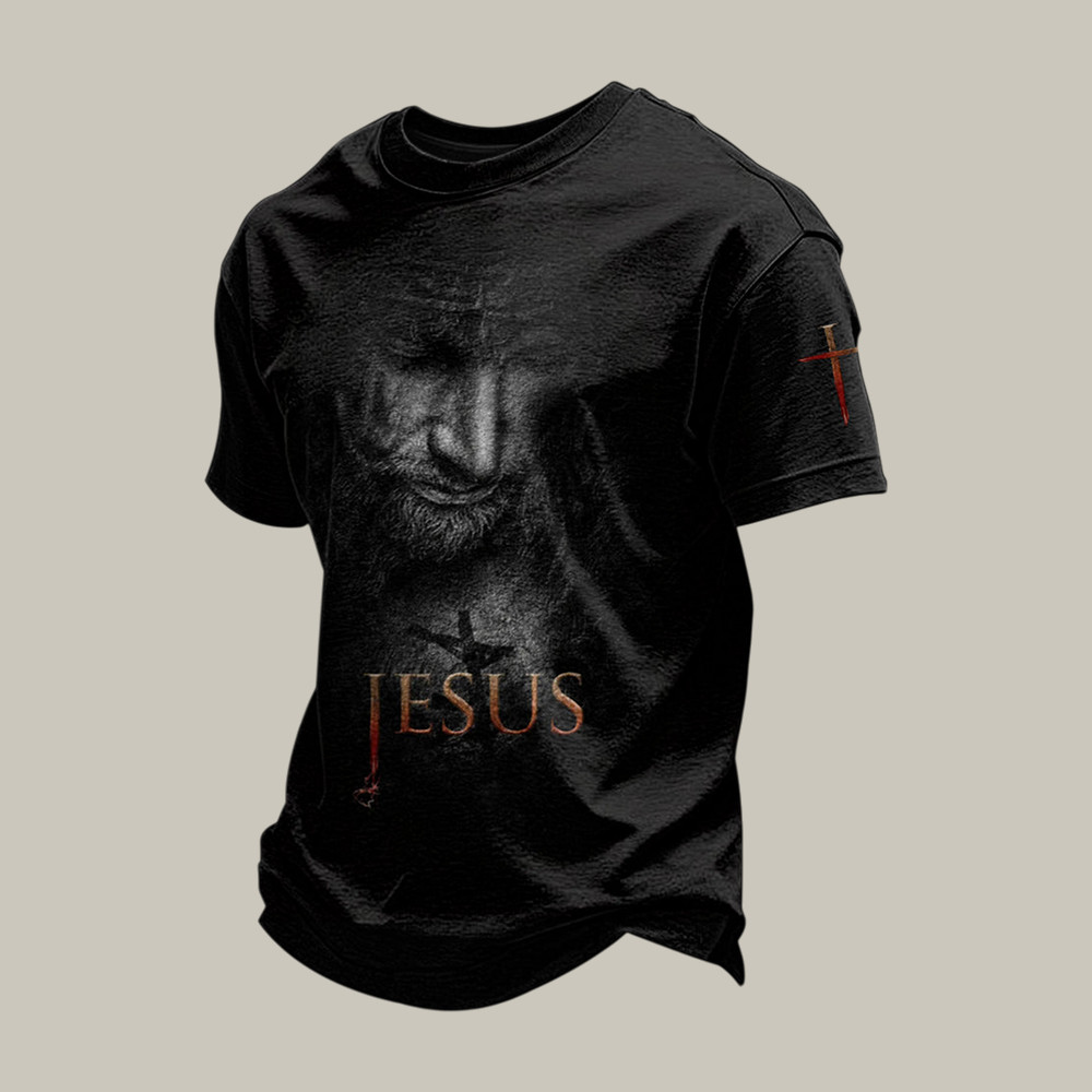 Jesus Portrait T-Shirt In God We Trust Jesus Apparel Present For Father's Day