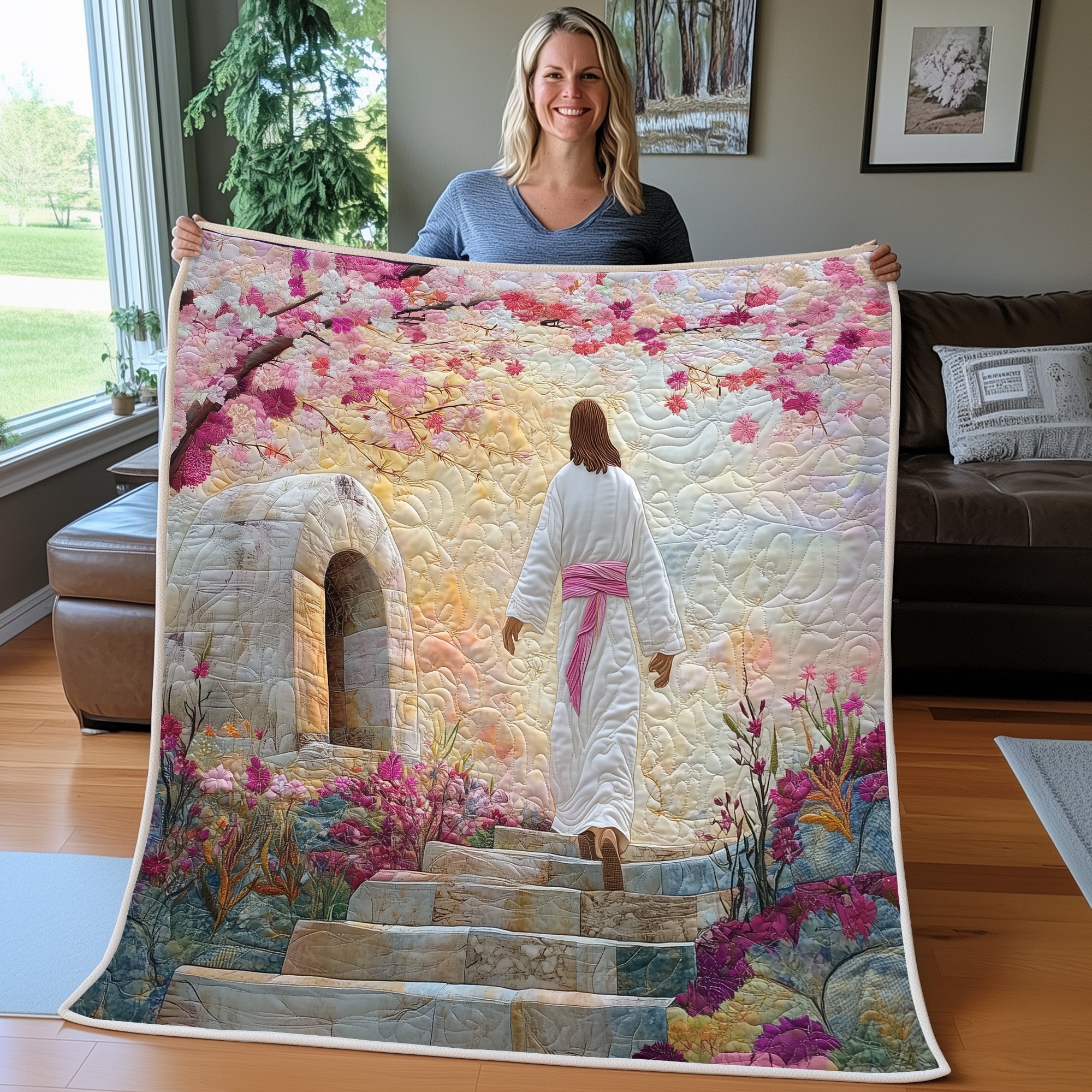 Jesus Quilted Blanket Cute Soft BlanketJesus  Faith Inspired Gifts Christmas