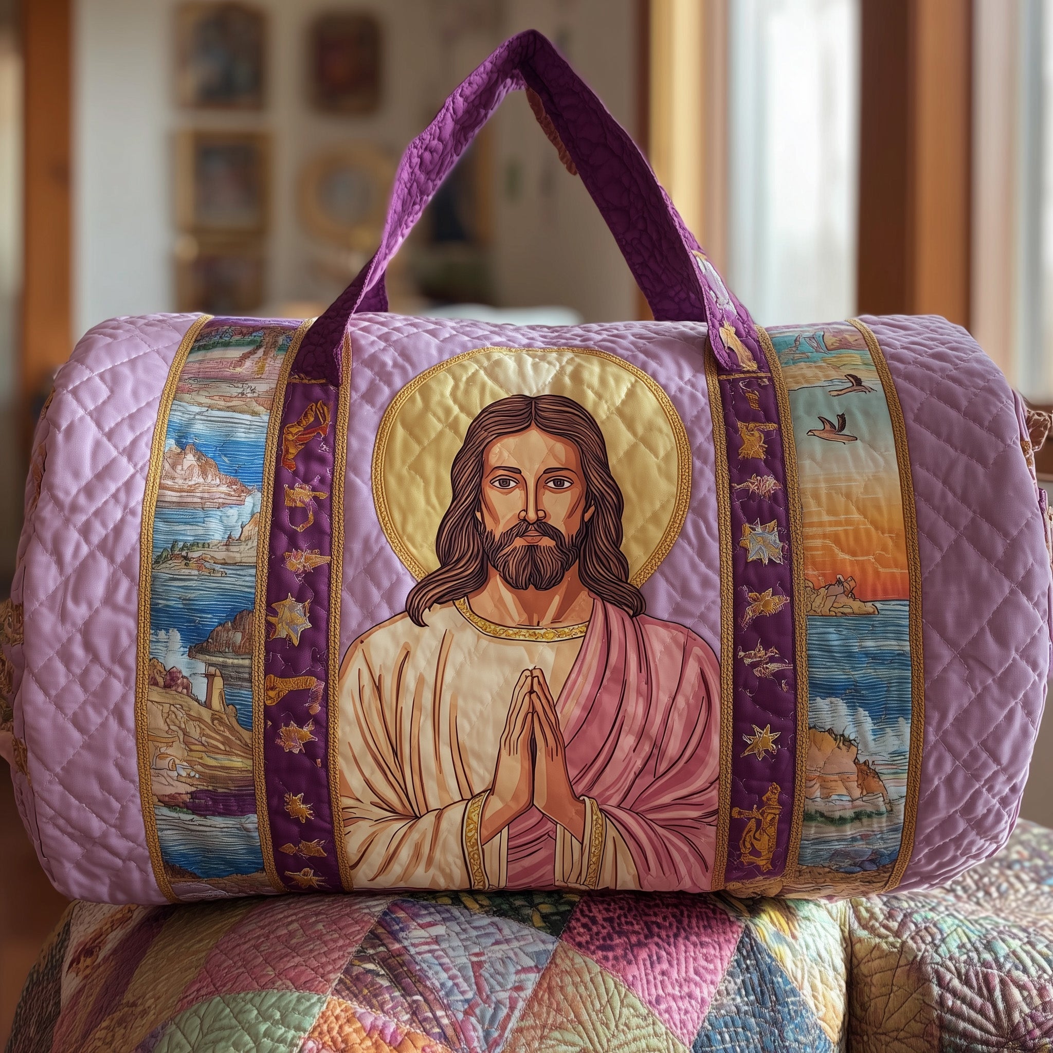Jesus Quilted Duffle Bag For Everyday Use