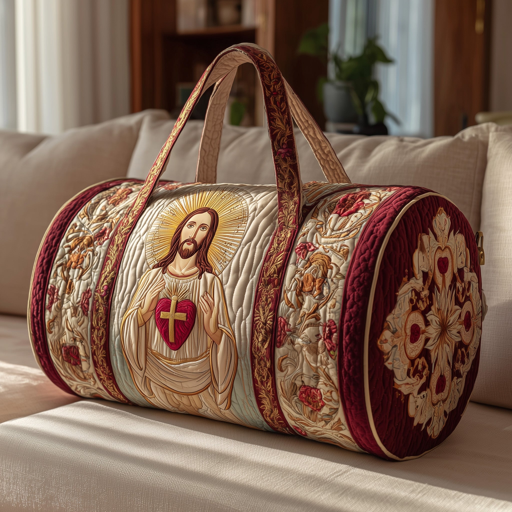 Jesus Quilted Duffle Bag For School And Gym