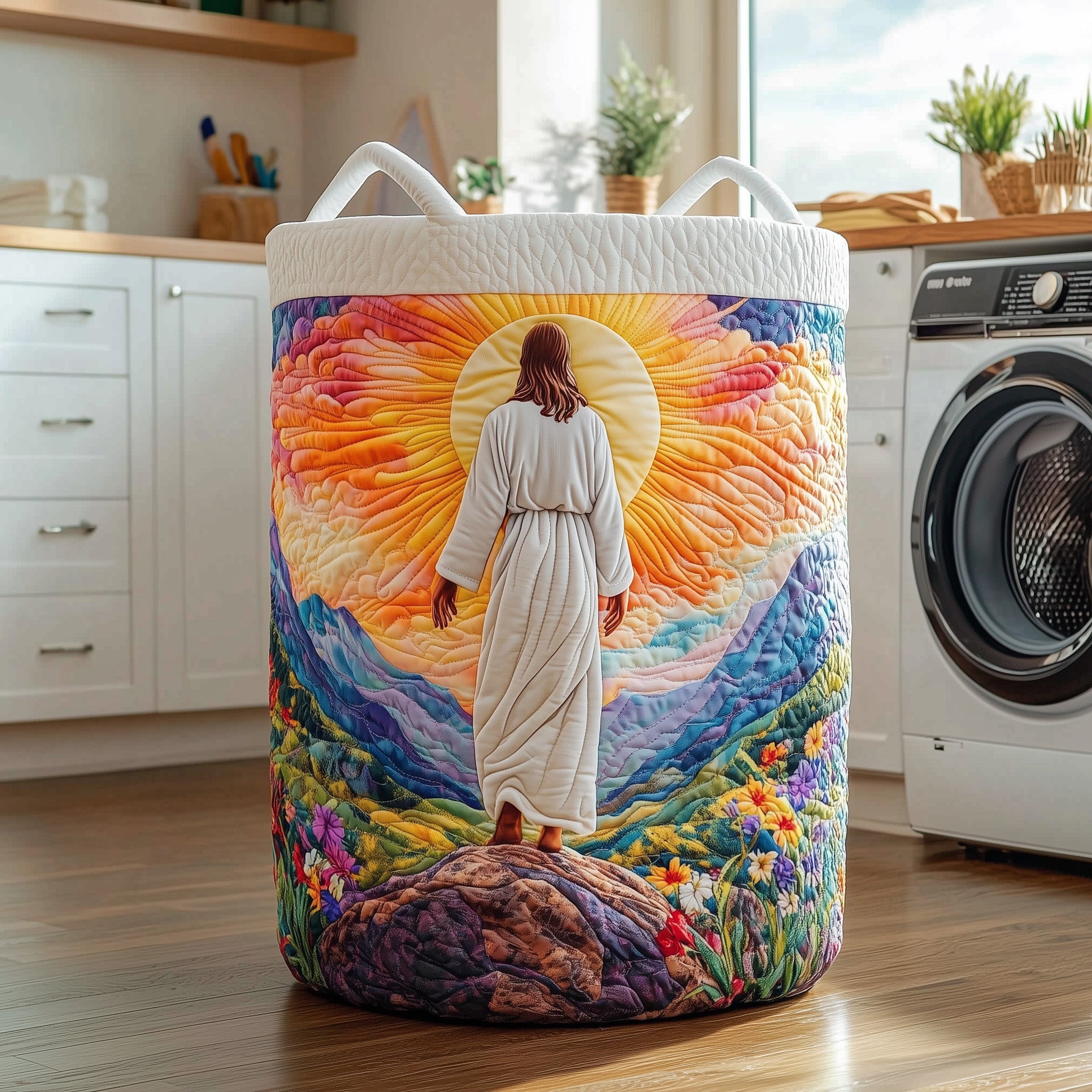 Jesus Quilted Laundry Basket Christian Gifts For Dad