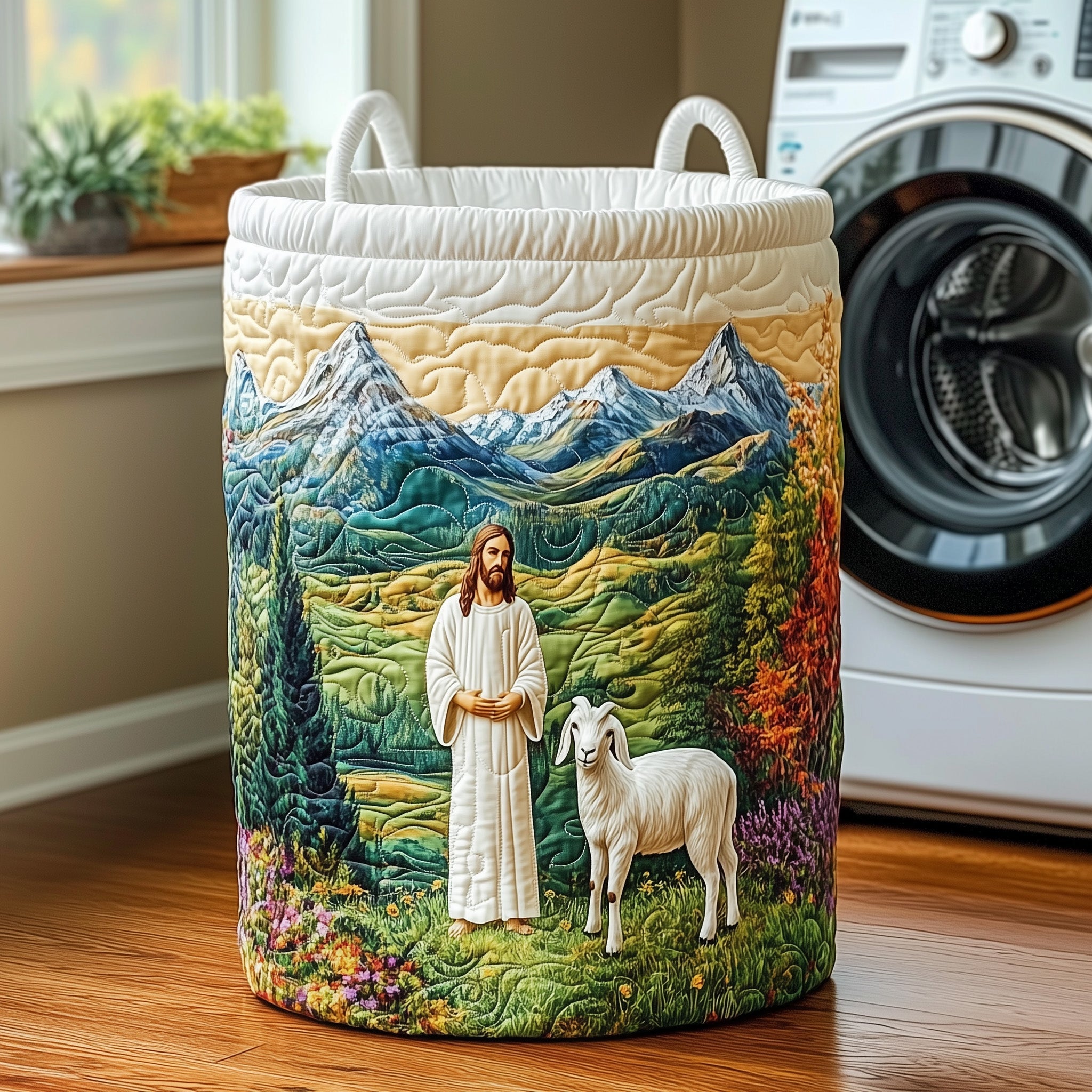 Jesus Quilted Laundry Basket God Daughter Presents