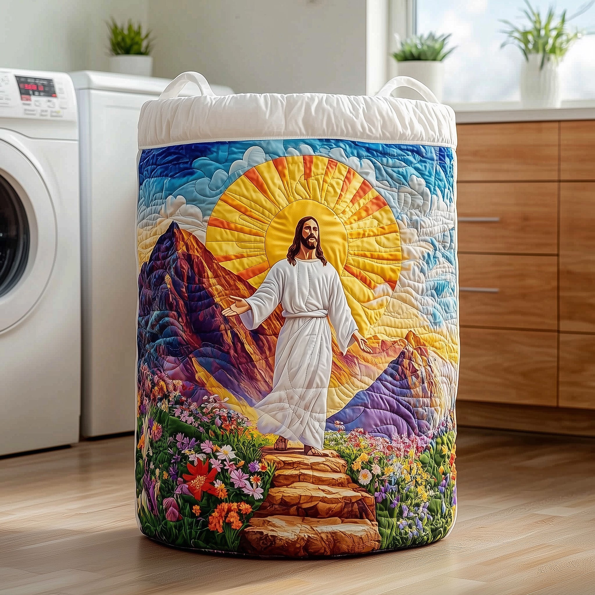 Jesus Quilted Laundry Basket Jesus Christmas Gifts