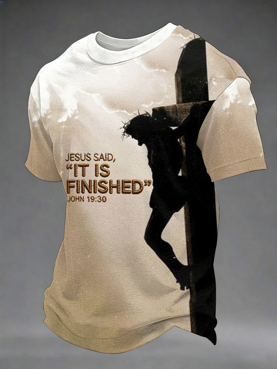 Jesus Said It Is Finished John 19 30 T-Shirt Christian Cross Clothing Gift For Father