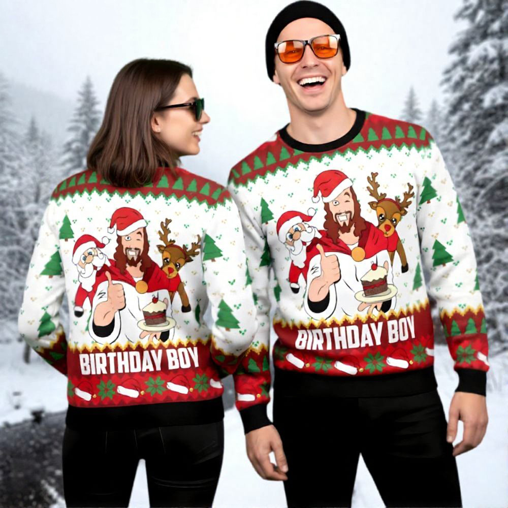 Jesus Santa Reindeer Ugly Christmas Sweater Xmas Themed Christmas Gifts For Jesus Lovers